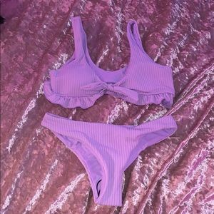 Gorgeous Never Worn Ruffle Lavender Bikini